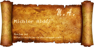 Michler Aldó névjegykártya